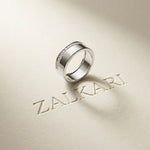 0.30 Ct Round Cut Channel Set Band Moissanite Ring