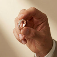 1.10 Ct Round Cut Slim Eternity Band Moissanite Ring