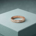 1.10 Ct Round Cut Slim Eternity Band Moissanite Ring