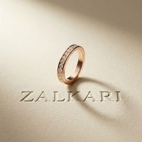 1.10 Ct Round Cut Slim Eternity Band Moissanite Ring