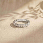1.10 Ct Round Cut Slim Eternity Band Moissanite Ring