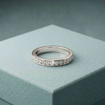 1.10 Ct Round Cut Slim Eternity Band Moissanite Ring
