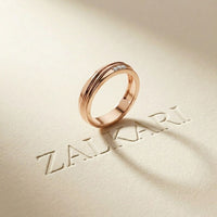 0.04 Ct Round Cut Grooved Comfort Band Moissanite Ring