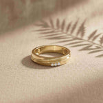 0.04 Ct Round Cut Grooved Comfort Band Moissanite Ring
