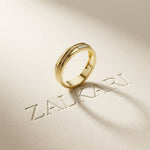 0.04 Ct Round Cut Grooved Comfort Band Moissanite Ring