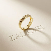 0.04 Ct Round Cut Grooved Comfort Band Moissanite Ring