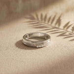 0.04 Ct Round Cut Grooved Comfort Band Moissanite Ring