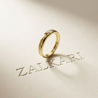 0.07 Ct Round Cut Solitaire Band Moissanite Ring