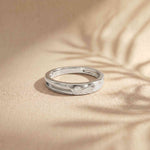 0.07 Ct Round Cut Solitaire Band Moissanite Ring
