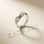 0.5 Ct Princess Cut Solitaire Band Moissanite Ring