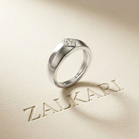 0.5 Ct Princess Cut Solitaire Band Moissanite Ring