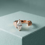 1.00 Ct Marquise Cut Moissanite Modern Open Ring