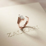 1.00 Ct Marquise Cut Moissanite Modern Open Ring