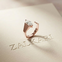 1.00 Ct Marquise Cut Moissanite Modern Open Ring