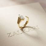 1.00 Ct Marquise Cut Moissanite Modern Open Ring