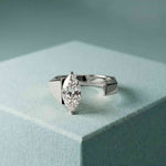 1.00 Ct Marquise Cut Moissanite Modern Open Ring