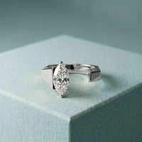 1.00 Ct Marquise Cut Moissanite Modern Open Ring
