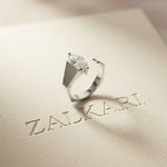 1.00 Ct Marquise Cut Moissanite Modern Open Ring