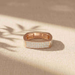 0.55 Ct Round Cut Moissanite Modern Statement Band Ring