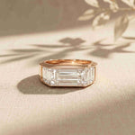 3.45 Ct Baguette Cut Moissanite Art Deco Band Ring