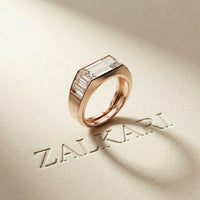 3.45 Ct Baguette Cut Moissanite Art Deco Band Ring