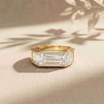 3.45 Ct Baguette Cut Moissanite Art Deco Band Ring