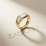 3.45 Ct Baguette Cut Moissanite Art Deco Band Ring