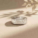 3.45 Ct Baguette Cut Moissanite Art Deco Band Ring