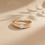 0.3 Ct Round Cut Moissanite Solitaire Band