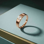 0.3 Ct Round Cut Moissanite Solitaire Band