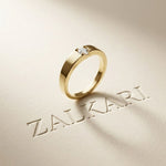 0.3 Ct Round Cut Moissanite Solitaire Band