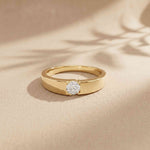 0.3 Ct Round Cut Moissanite Solitaire Band