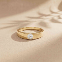 0.3 Ct Round Cut Moissanite Solitaire Band