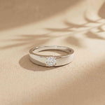 0.3 Ct Round Cut Moissanite Solitaire Band