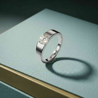 0.3 Ct Round Cut Moissanite Solitaire Band