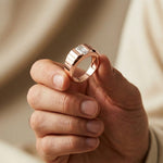 0.95 Ct Emerald Cut Moissanite Modern Signet Ring