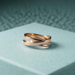 0.29 Ct Round Cut Moissanite Criss-Cross Band Ring