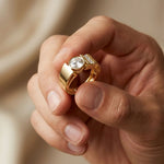 1.20 Ct Round Cut Moissanite Men's Bezel Statement Ring