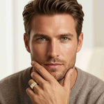 1.20 Ct Round Cut Moissanite Men's Bezel Statement Ring