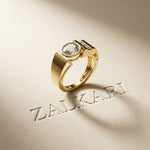 1.20 Ct Round Cut Moissanite Men's Bezel Statement Ring