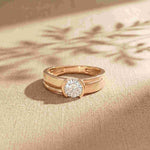 0.5 Ct Round Cut Moissanite Solitaire Band Ring