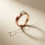 0.5 Ct Round Cut Moissanite Solitaire Band Ring