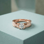 0.5 Ct Round Cut Moissanite Solitaire Band Ring