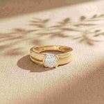 0.5 Ct Round Cut Moissanite Solitaire Band Ring