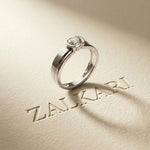 0.5 Ct Round Cut Moissanite Solitaire Band Ring