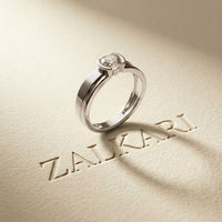 0.5 Ct Round Cut Moissanite Solitaire Band Ring