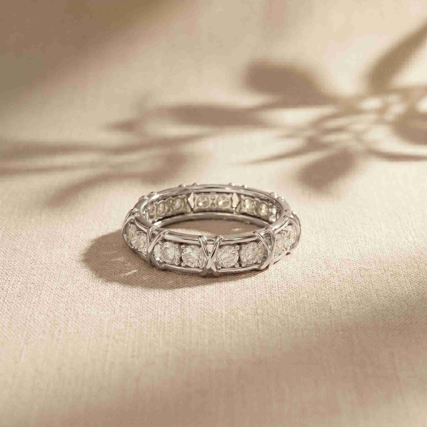1.20 Ct Round Cut Moissanite Eternity Band Ring