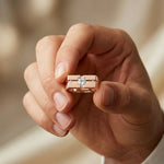 0.25 Ct Princess Cut Geometric Signet Moissanite Ring