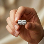 0.25 Ct Princess Cut Geometric Signet Moissanite Ring