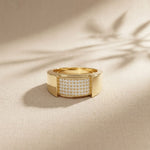 0.25 Ct Round Cut Pavé Signet Moissanite Ring